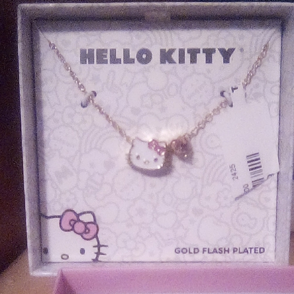 Hello Kitty Gold and Pink Charm Necklace NWT